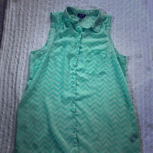 Mint Green Chevron Tank Top
