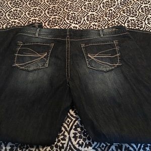 Silver twisted boot cut jeans