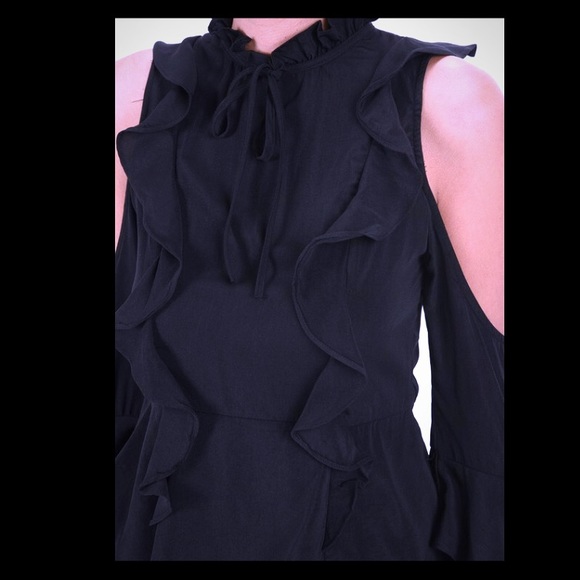 Black cold shoulder blouse