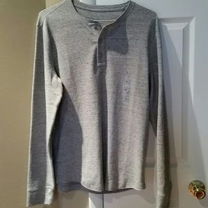 Men's casual long sleeve shirt with buttons, large