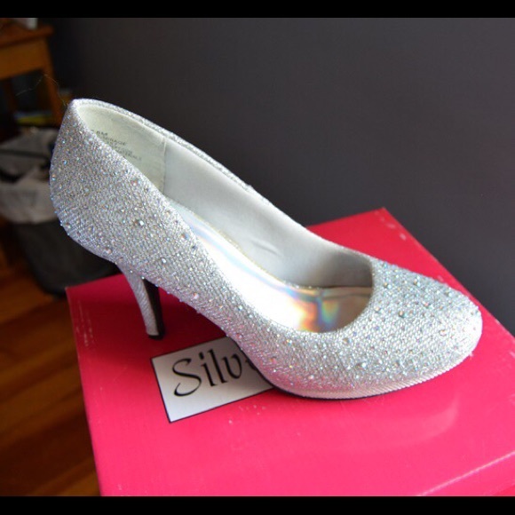 silver slipper heels