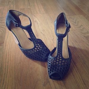 Frye Woven Leather Wedges