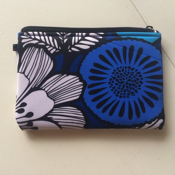 Vera Bradley pouch clutch zip small blue floral - Picture 2 of 4