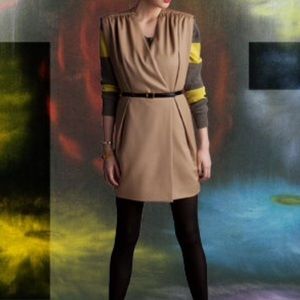 WHIT NY Sheath Work Career Khaki Dress 100% Wool