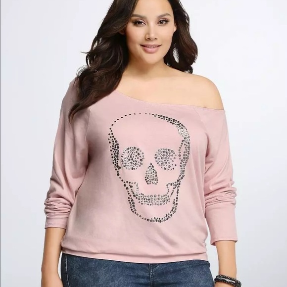 Torrid off the shoulder skull top