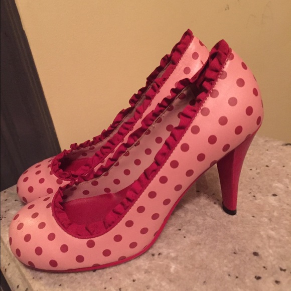 Irregular Choice pinup pink ruffle heels 8