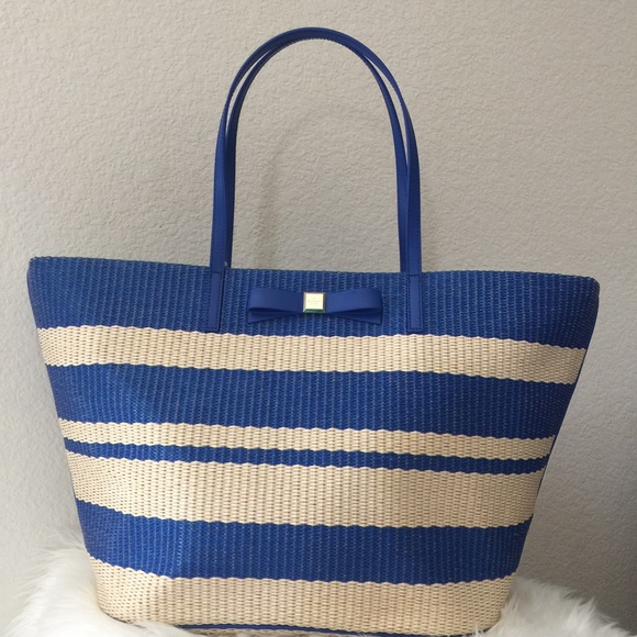 Kate Spade Anabette Striped Straw Tote. WKRU 3100