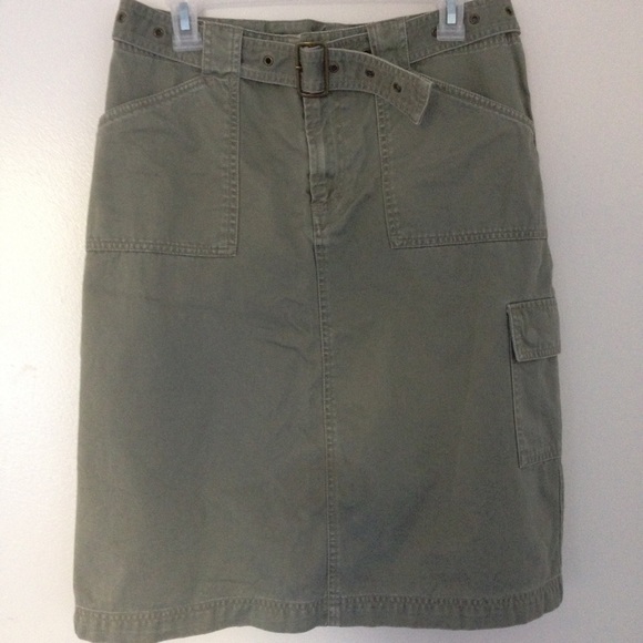 Olive Denim Skirt - Picture 2 of 4