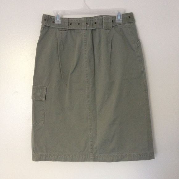 Olive Denim Skirt - Picture 3 of 4
