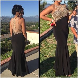 Sequined Long Black Prom Dress