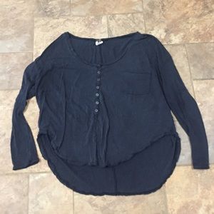Free people Henley long sleeve M navy