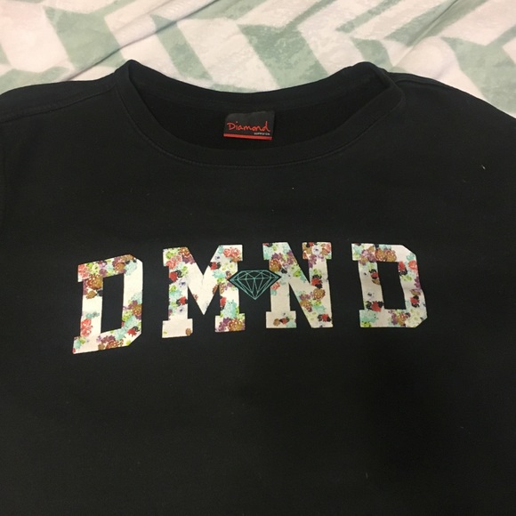 Floral print diamond supply co crew neck