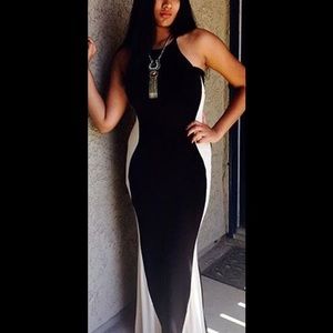 Black and Creme Illusion Maxi