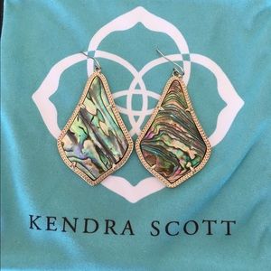 Kendra Scott abalone/gold Alexandra earrings