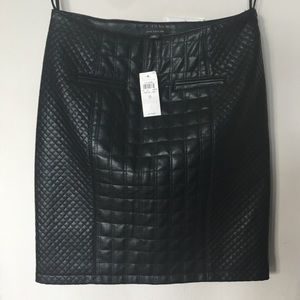 BRAND NEW Ann Taylor Quilted Faux Leather Skirt
