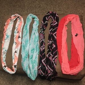 4 sets of infinity scarves