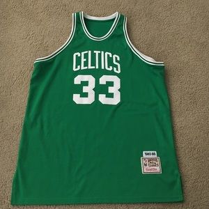 Men's Celtics Larry Bird Official Jersey-Green
