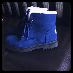 Blue lace boots