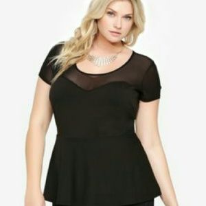 Torrid Sz 3 Black Peplum Top