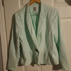 Mint peplum blazer