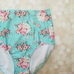Janelabay Mint Floral Swim Bottoms