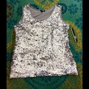 Silver Sequin Tank