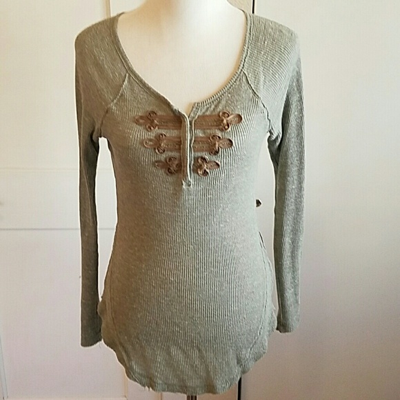 Free people grey waffle henley