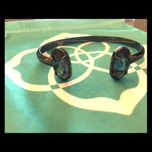 Kendra Scott abalone/gunmetal elton bracelet