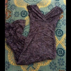 Grey Lacy Prom Dress