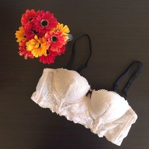 Ivory Lace Balcony Bra w/ Removable Straps