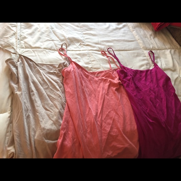 Three cami- undershirts with spaghetti straps