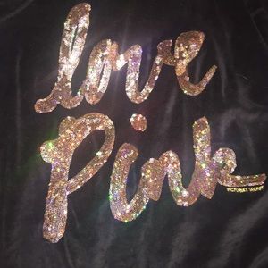 Victoria Secret Pink Black sequin sweatshirt