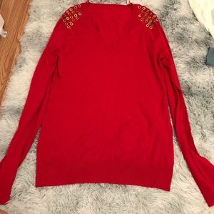 Red vneck Micheal Kors sweater