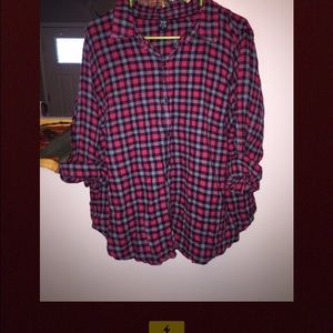 Torrid sz3 plaid top with split back