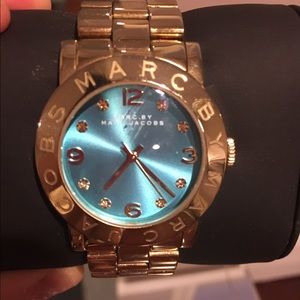 Marc Jacobs gold plated, turquoise face watch