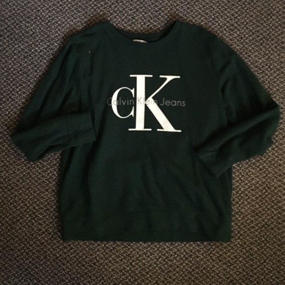 CALVIN KLEIN dark green sweatshirt sz M NWOT