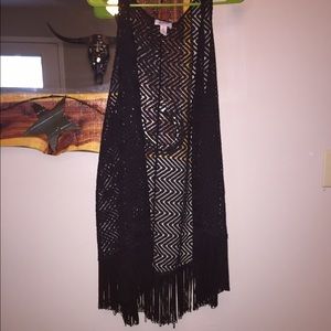 Arizona 2x tank top cover up with fringe bottom