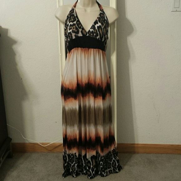 Leopard print maxi dress