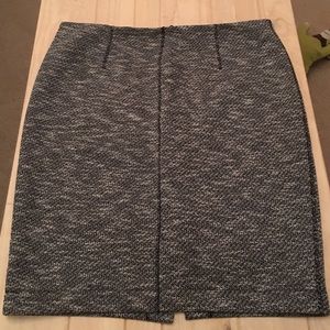 Navy printed pencil skirt