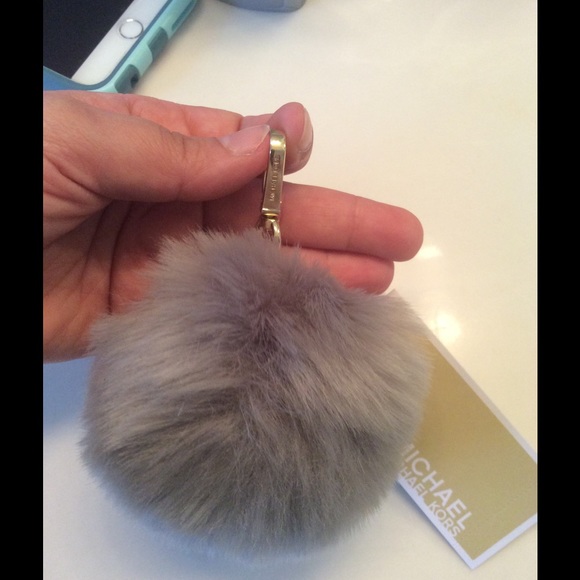 Michael Kors Handbags - New Michael kors gray faux ball keychain&bag charm