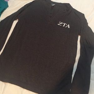 ZTA Grey Buttoned T-Shirt
