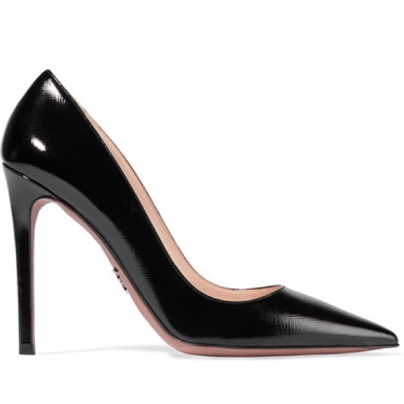 🚫SOLD🚫 Prada Glossed Textured-Leather Pumps