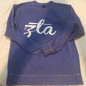 Distressed ZTA Comfort Colors Sweatshirt