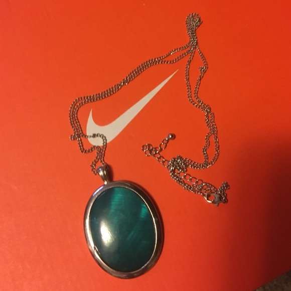 Teal pendent necklace