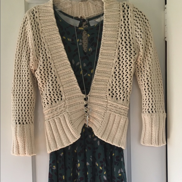 SOLD Free People Ivory Shrug SP Great for Fall - Picture 4 of 5