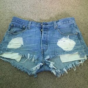 Levi's distressed denim shorts