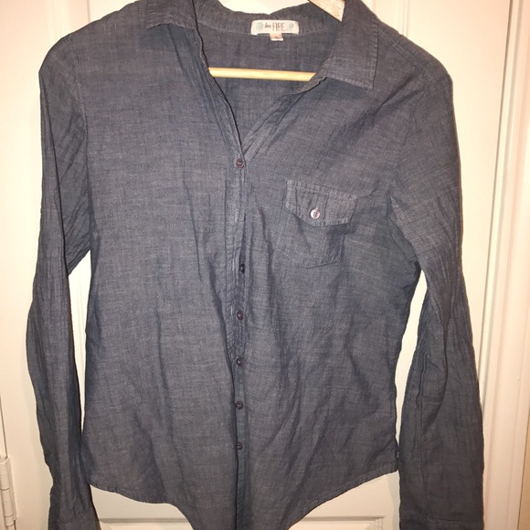 Denim-like button down
