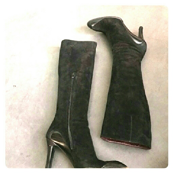 Tods leather and suede knee high boots
