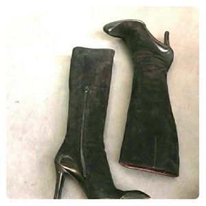 Tods leather and suede knee high boots