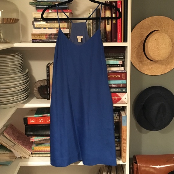 Blue Jcrew string strap dress
